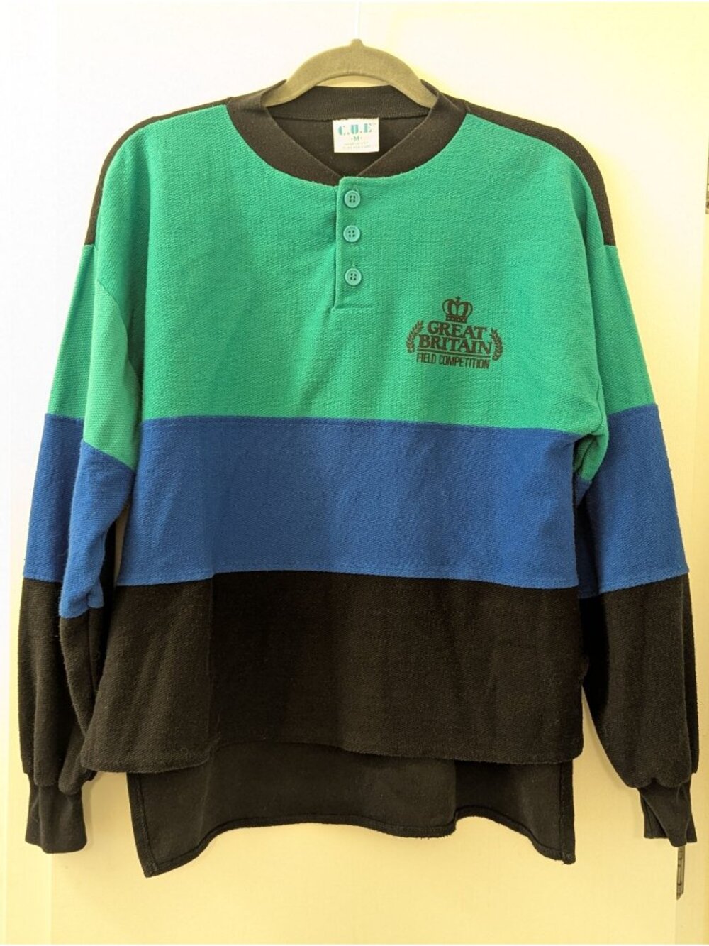 Vintage C.U.E "Great Britain Field Competition" Striped Pullover Shirt Colorbloc
